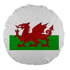 Flag Of Wales Large 18  Premium Round Cushions by abbeyz71