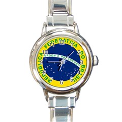 National Seal Of Brazil  Round Italian Charm Watch by abbeyz71