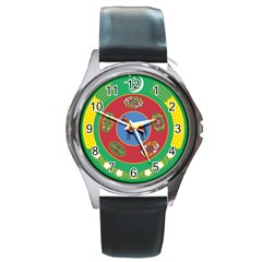 National Emblem Of Turkmenistan, 2000-2003 Round Metal Watch by abbeyz71