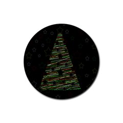 Xmas Tree 2 Rubber Round Coaster (4 Pack)  by Valentinaart