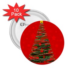Xmas Tree 3 2 25  Buttons (10 Pack)  by Valentinaart