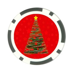Xmas Tree 3 Poker Chip Card Guards by Valentinaart