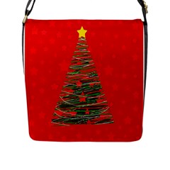 Xmas Tree 3 Flap Messenger Bag (l)  by Valentinaart