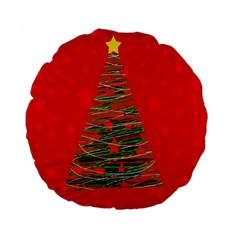 Xmas Tree 3 Standard 15  Premium Flano Round Cushions by Valentinaart