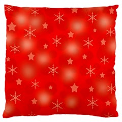 Red Xmas Desing Large Flano Cushion Case (two Sides) by Valentinaart