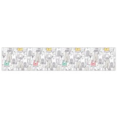 Doodle Cats  Flano Scarf (small) by kostolom3000shop