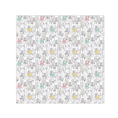 Doodle Cats  Small Satin Scarf (square)