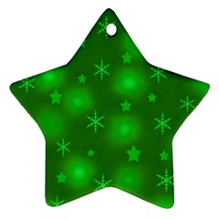 Green Xmas Design Star Ornament (two Sides) 