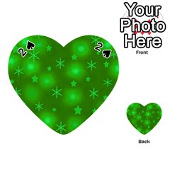 Green Xmas Design Playing Cards 54 (heart)  by Valentinaart