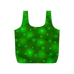 Green Xmas Design Full Print Recycle Bags (s) 