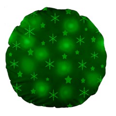 Green Xmas Design Large 18  Premium Flano Round Cushions by Valentinaart