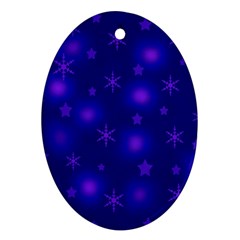 Blue Xmas Design Ornament (oval)  by Valentinaart