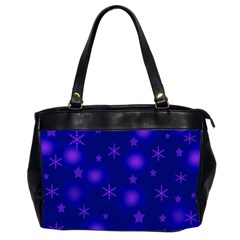 Blue Xmas Design Office Handbags (2 Sides)  by Valentinaart