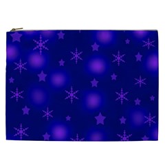 Blue Xmas Design Cosmetic Bag (xxl)  by Valentinaart