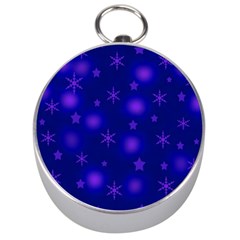 Blue Xmas Design Silver Compasses by Valentinaart