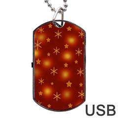 Xmas Design Dog Tag Usb Flash (one Side) by Valentinaart