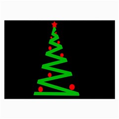 Simple Xmas Tree Large Glasses Cloth