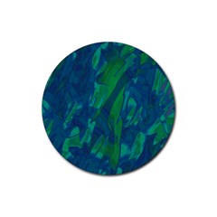 Green And Blue Design Rubber Round Coaster (4 Pack)  by Valentinaart