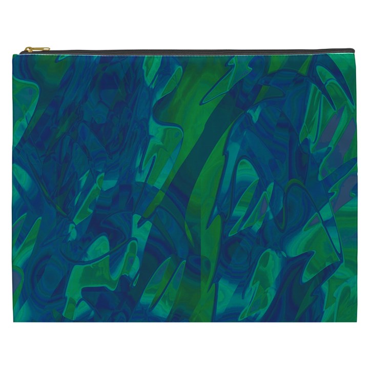 Green and blue design Cosmetic Bag (XXXL) 