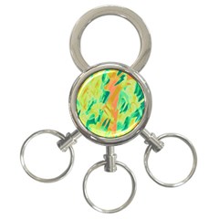 Green And Orange Abstraction 3-ring Key Chains by Valentinaart