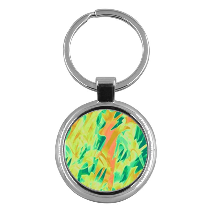 Green and orange abstraction Key Chains (Round) 