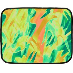 Green And Orange Abstraction Fleece Blanket (mini) by Valentinaart