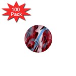 Blue and red smoke 1  Mini Buttons (100 pack)  Front