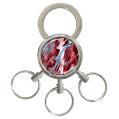 Blue And Red Smoke 3-ring Key Chains by Valentinaart