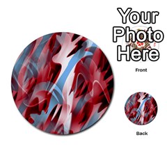 Blue And Red Smoke Multi-purpose Cards (round) 