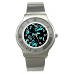 Painter was here - cyan Stainless Steel Watch Front