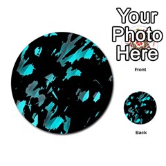 Painter Was Here - Cyan Multi-purpose Cards (round)  by Valentinaart