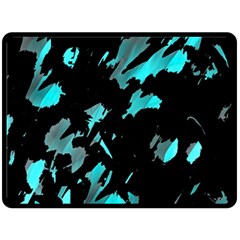 Painter Was Here - Cyan Double Sided Fleece Blanket (large) 