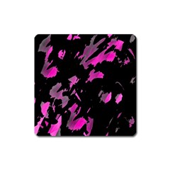 Painter Was Here - Magenta Square Magnet by Valentinaart