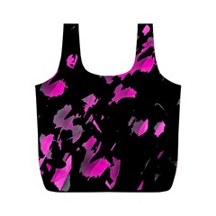 Painter Was Here - Magenta Full Print Recycle Bags (m)  by Valentinaart