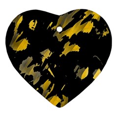 Painter Was Here - Yellow Heart Ornament (2 Sides) by Valentinaart