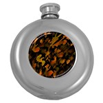 Abstract Autumn  Round Hip Flask (5 oz) Front