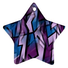 Purple Decorative Abstract Art Ornament (star)  by Valentinaart