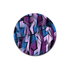 Purple Decorative Abstract Art Magnet 3  (round) by Valentinaart