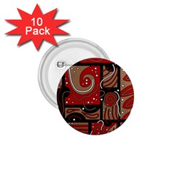 Red And Brown Abstraction 1 75  Buttons (10 Pack) by Valentinaart