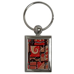 Red And Brown Abstraction Key Chains (rectangle) 