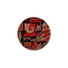 Red And Brown Abstraction Golf Ball Marker (4 Pack) by Valentinaart