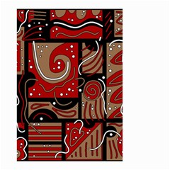 Red And Brown Abstraction Small Garden Flag (two Sides) by Valentinaart