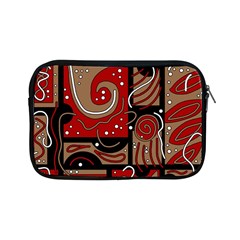 Red And Brown Abstraction Apple Ipad Mini Zipper Cases by Valentinaart