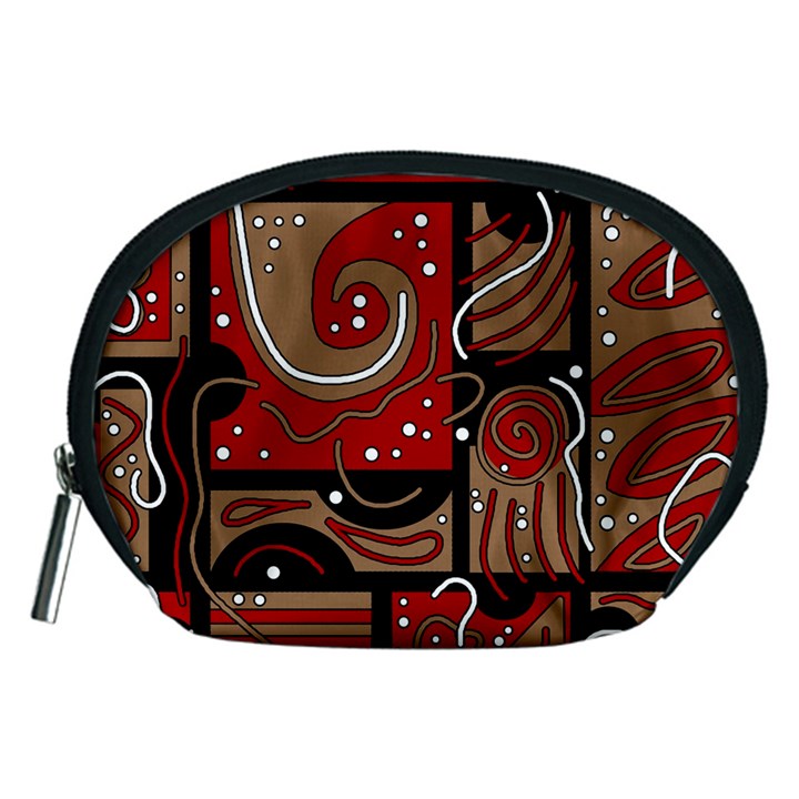 Red and brown abstraction Accessory Pouches (Medium) 