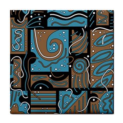 Blue And Brown Abstraction Tile Coasters