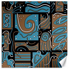 Blue And Brown Abstraction Canvas 20  X 20   by Valentinaart