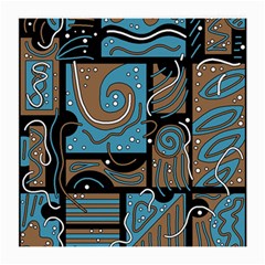 Blue And Brown Abstraction Medium Glasses Cloth