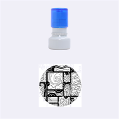 Blue And Brown Abstraction Rubber Round Stamps (small) by Valentinaart