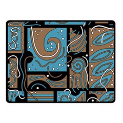 Blue And Brown Abstraction Double Sided Fleece Blanket (small)  by Valentinaart