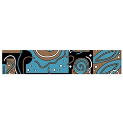 Blue And Brown Abstraction Flano Scarf (small) by Valentinaart